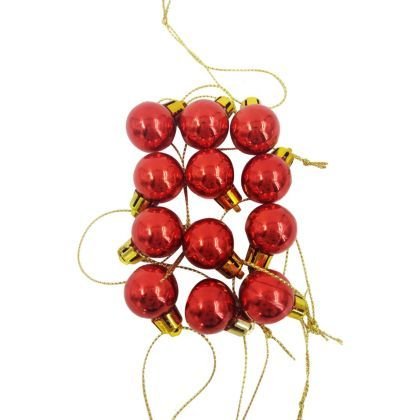 Red Glitter Spheres 24 Units 2cm