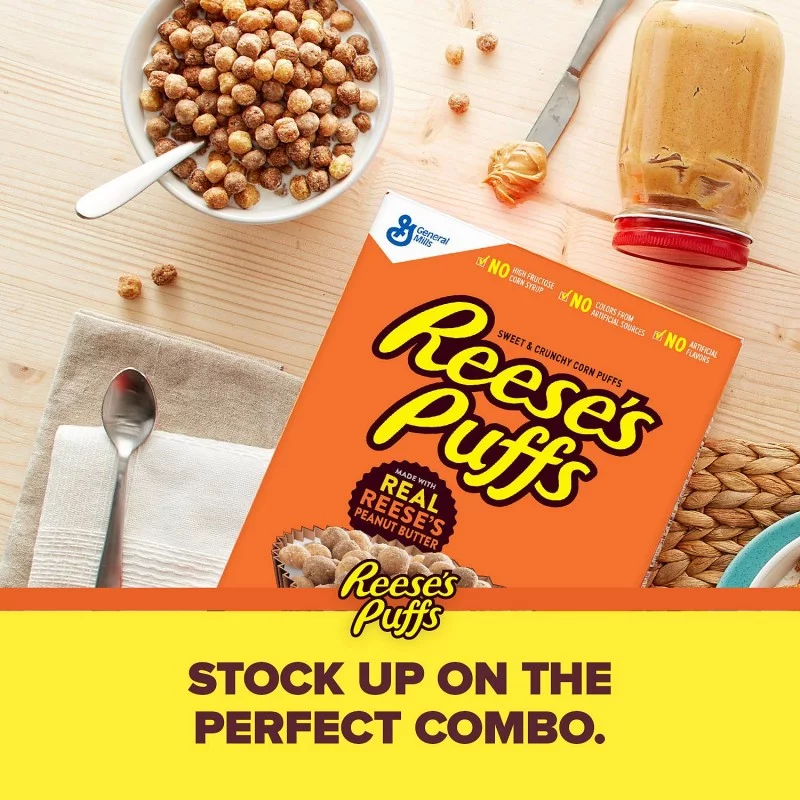 Reese's Puffs Cold Cereal, Made With Reese's Peanut Butter 2BAGS - Image 2