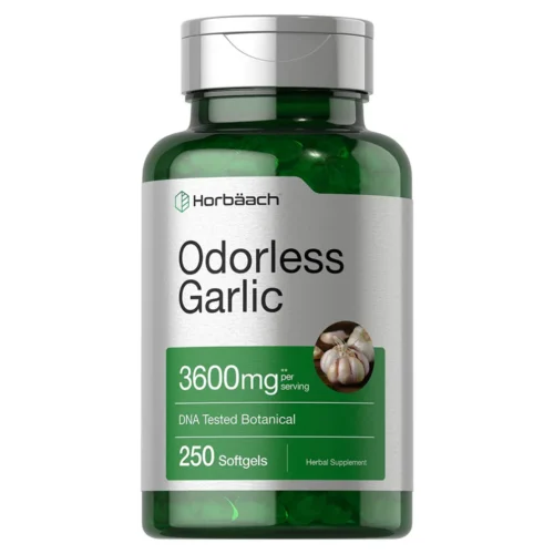 ODORLESS GARLIC HORBAACH 3600 MG 250 SOFTGELS NON-GMO