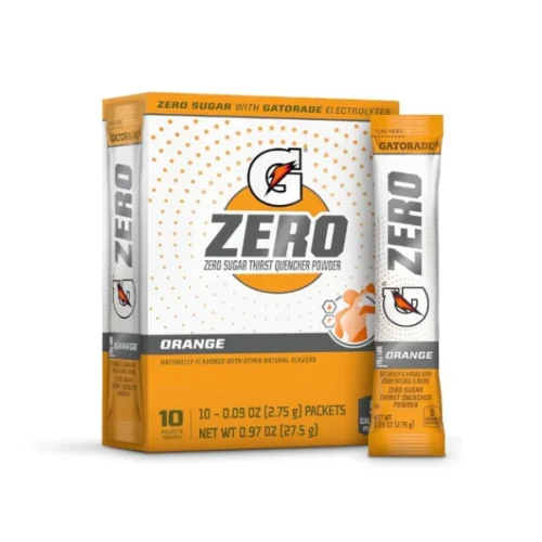 Gatorade G Zero Sugar Orange Sports Drink Mix Powder, 10 Count Packets