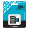 Kingston Canvas Go Plus Gen4 256GB U3 V30 A2 MicroSDXC Card, high speed, ideal for 4K video, mobile apps, and drones, includes SD adapter