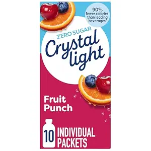 Crystal Light Drink Mix, 10 Packets, for Convenient On-the-Go Flavorful Hydration, Fruit Punch, artificial flavored, Zero Sugar, 0.9 oz